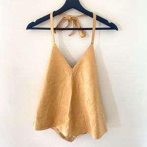 Real leather halter top // Handmade in Columbia